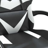  Gaming stol z oporo za noge črno in belo umetno usnje, (21377468) | Shoptok.si