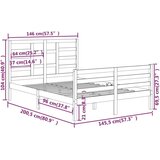  Posteljni okvir bel iz trdnega lesa 140x200 cm, (20647421) | Shoptok.si