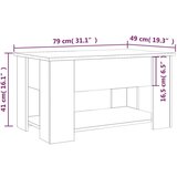  Stolić za kavu boja hrasta 79 x 49 x 41 cm konstruirano drvo | shoptok.hr