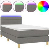  Box spring s madracem LED tamnosivi 90x200 cm tkanina | shoptok.hr