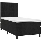  Box spring postelja z vzmetnico LED črna 100x200 cm žamet, (20789875) | Shoptok.si