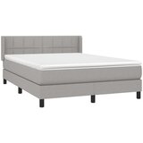  Krevet box spring s madracem svjetlosivi 140x200 cm od tkanine | shoptok.hr