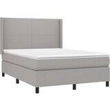  Box spring postelja z vzmetnico LED sv. siva 140x200 cm blago, (20930355) | Shoptok.si