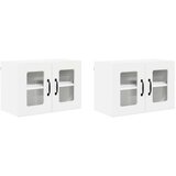  Stenska kuhinjska omarica s polico 2 pcs Visok sijaj bela | Shoptok.si