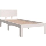  Posteljni okvir bel iz trdnega lesa 75x190 cm 2FT6, (20907017) | Shoptok.si
