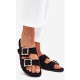 Boto Slides With Buckles On Flat Heel Black Tovira | ePonuda.com