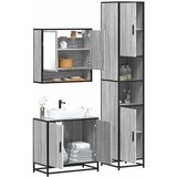 vidaXL 3-dijelni set kupaonskog namještaja siva boja hrasta drveni | shoptok.hr