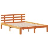vidaXL Knjižna postelja brez vzmetnice vošč. rjava 160x200 cm borovina | Shoptok.si