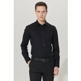ALTINYILDIZ CLASSICS Men's Black No-Iron Non-iron Slim Fit Slim Fit 100% Cotton Shirt. Cene