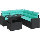  6-dijelni set vrtnih sofa s jastucima crni od poliratana bagrem | shoptok.hr