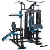 Večpostajni večfunkcijski fitnes stolp ® DIGLET – drsni modlitevnik, klop, dip station, 80 kg uteži, boksarska vreč, (5000090222)