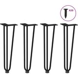 vidaXL Noge za mizo za lase 4 kosi črna 42 cm trdno jeklo | Shoptok.si