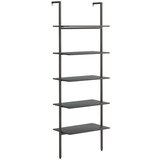  Naslanjajuća polica s 5 razine crna 64x35x185 cm | shoptok.hr