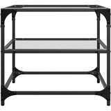  Stolići s prozirnom staklenom površinom 2 kom 50x50x45 cm čelik | shoptok.hr
