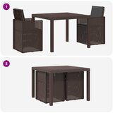  Vrtni set za objed 3 kom. Smeđa i antracit PP | shoptok.hr