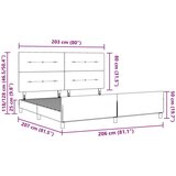  Krevet Okvir Tamnoplavi 200x200 cm Baršun | shoptok.hr
