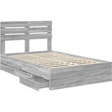  Krevetna konstrukcija Siva Sonoma 120 x 190 cm Inženjersko Drvo 196 x 123 x 100 cm | Shoptok.si