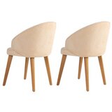 Hanah home stolica bentley - beige, dark oak beigedark oak chair set (2 pieces) | Eponuda.com