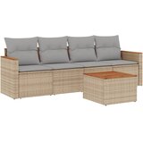  5-dijelni vrtni set sofa s jastucima bež od poliratana | shoptok.hr