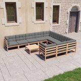  Sedežna garnitura 11-delna z blazinami trdna borovina Cene