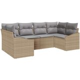  Set od 6 vrtnih sofa s jastučićima Bež Poly ratan | shoptok.hr