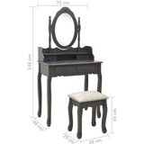  Toaletni stolić sa stolcem sivi 75x69x140 cm od drva paulovnije | shoptok.hr