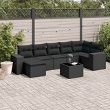  8-dijelni set vrtnih sofa od poliratana s jastucima crni | shoptok.hr