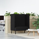vidaXL kotna sedežna garnitura črna 109x56x121 cm tkanina | Shoptok.si