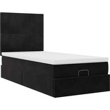  Otomanski okvir kreveta s madracima crni 90x200cm baršunasti | shoptok.hr