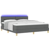  LED Box Spring Krevet Tamno siva 180 x 200 cm tkanina | shoptok.hr