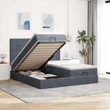 Maison Chic Otomanski Posteljni okvir - Dvoposteljna postelja - Zakonska postelja z vzmetnicami siv 180x200cm žamet-J1214, (21766636) | Shoptok.si