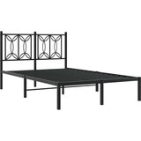 Metalni okvir za krevet s uzglavljem crni 120x190 cm | shoptok.hr