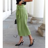 Gemre Light Green Wide Pleated Trousers Longo | Shoptok.si