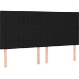 Maison Chic Posteljno vzglavje - Vzglavna omarica 4 kosa črn 80x5x78/88 cm blago, (22077505) Cene