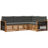 vidaXL Zunanja garnitura za sedenje 4 pcs Naravna in antracitna, (5000280993) | Shoptok.si