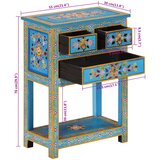 VidaXL Komoda turkizna 55x30x76 cm trden mangov les Slike