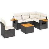 Maison Chic Seti vrtnega pohištva - Vrtna garnitura - Vrtni pohištvo set 6-delna z blazinami črna poli ratan, (21803938) | Shoptok.si