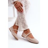 Boto Eco Suede Ballerinas Embellished with Jet Beige Tinara | shoptok.hr