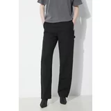 Carhartt WIP Hlače Pierce Double Knee Pant za žene, boja: crna, široke, visoki struk, I033139.8902