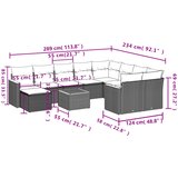  11-dijelni set vrtnih sofa od poliratana s jastucima crni | shoptok.hr