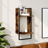  The Living Store Stenska polica s prečko dimljen hrast 30x25x65 cm - Stenska Polica, (21444262) | Shoptok.si