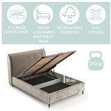 Maison de Rêve Sivi tapecirani bračni krevet s prostorom za odlaganje s podnicom 180x200 cm Shell – | shoptok.hr
