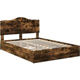  Postelja s shranjevanjem z vzglavjem Dimljeni oreh 160 x 200 cm, (5000105451) | Shoptok.si