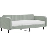  Dnevni krevet s madracem svjetlosivi 100 x 200 cm baršunasti | shoptok.hr