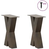  Noge za klub stolić u obliku slova X, 2 kom, prirodni čelik, 38 x (42-43) cm, čelik | shoptok.hr