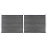  Set panela za ogradu WPC 353 x 146 cm crni | shoptok.hr
