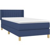  Krevet s oprugama i madracem plavi 100 x 200 cm od tkanine | shoptok.hr