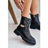 Kesi Leather women's ankle boots with strap insulated GOE black Cene