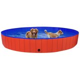 vidaXL zložljiv bazen za pse rdeč 300x40 cm PVC | Shoptok.si