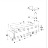 Hanah home TV komoda Tammy, 180x54x36,8 cm, bijela | Eponuda.ba